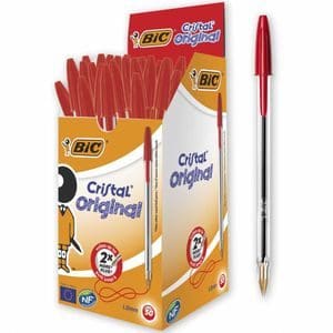 Bic Cristal Medium Boite x 50 Rouge