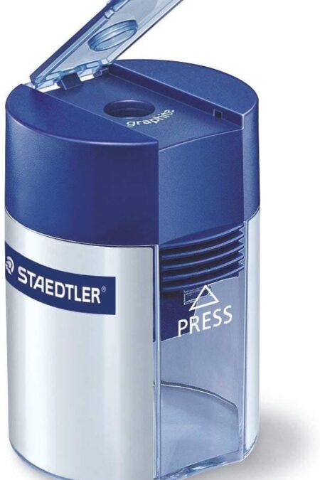 Staedtler taille-crayon, métal, avec réservoir cylindrique, pour crayon à papier standard, 511 001