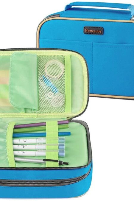 Trousse, Homecube Sac à Stylos Trousse à crayons Scolaire Plumier Sac de Maquillage Pochette Grande Capacité (Version Rose2)