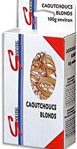 Boîte distributrice de 100g d'élastique en caoutchouc blond étroit 80x1,8mm